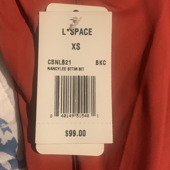 NWT L*Space Nancy Lee Bikini Bottom Brick & Champagne - Picture 6 of 15
